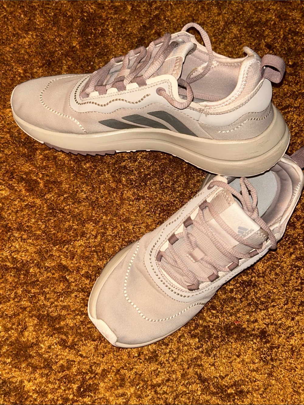 adidas Women’s Pale Pink Cloudfoam Lace-Up Sneakers - Picture 1 of 6